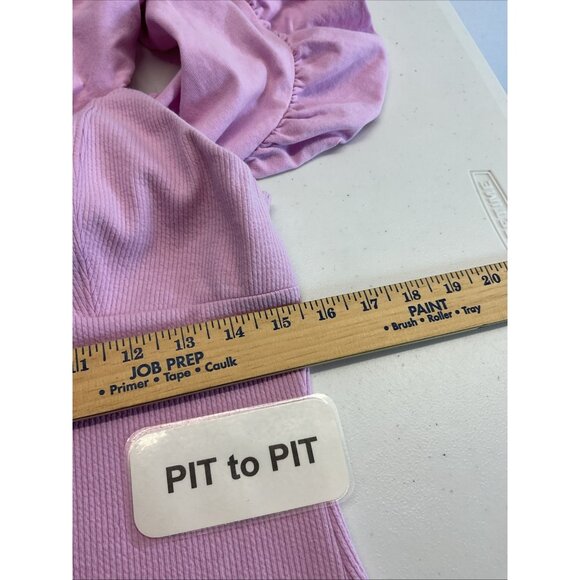 Free People Beach Talia‎ Mini Dress Purple Sz LG ruffled flounce summer feminine - Picture 6 of 8